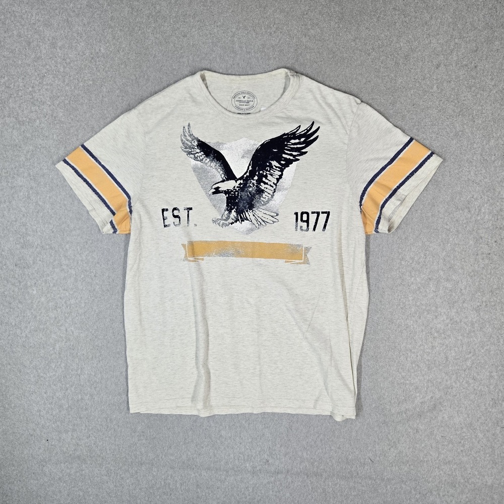 American Eagle Outfitters Men Shirt XL Gray Graphic Eagle Logo Athletic Tee